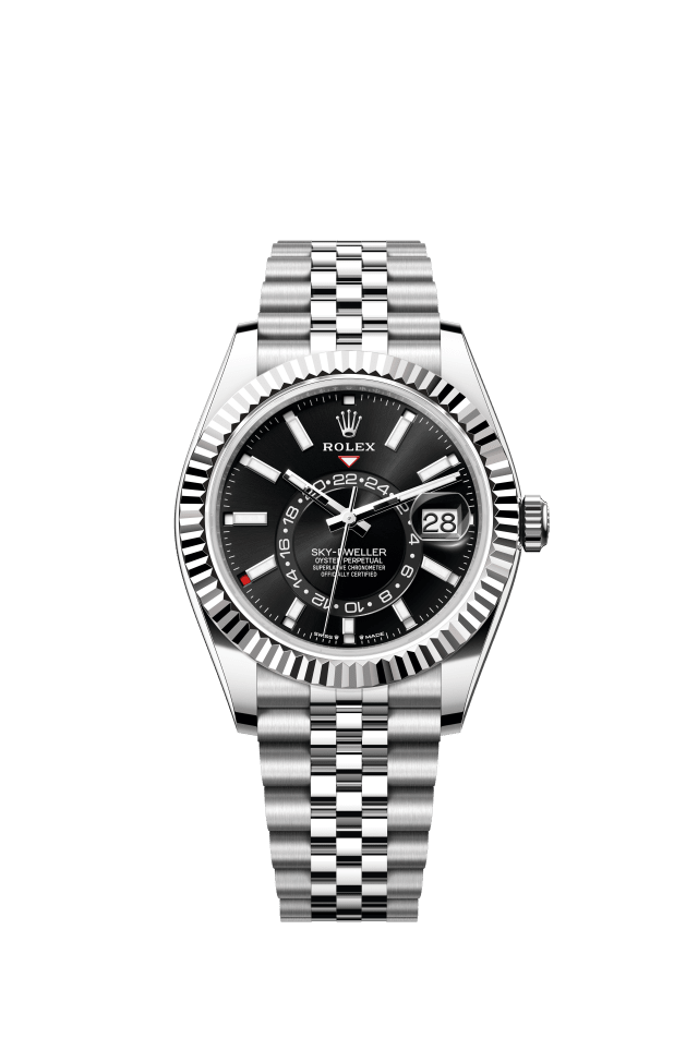 Rolex Sky-Dweller, Oyster, 42 mm, Oystersteel and white gold, bright black dial