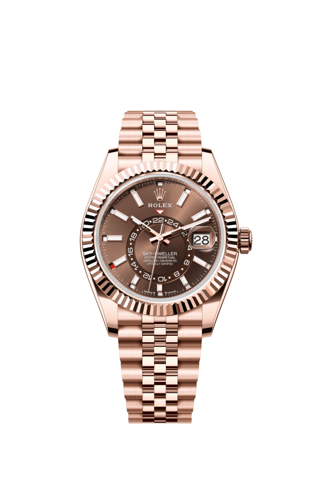 Rolex Sky-Dweller, Oyster, 42 mm, Everose gold, chocolate dial