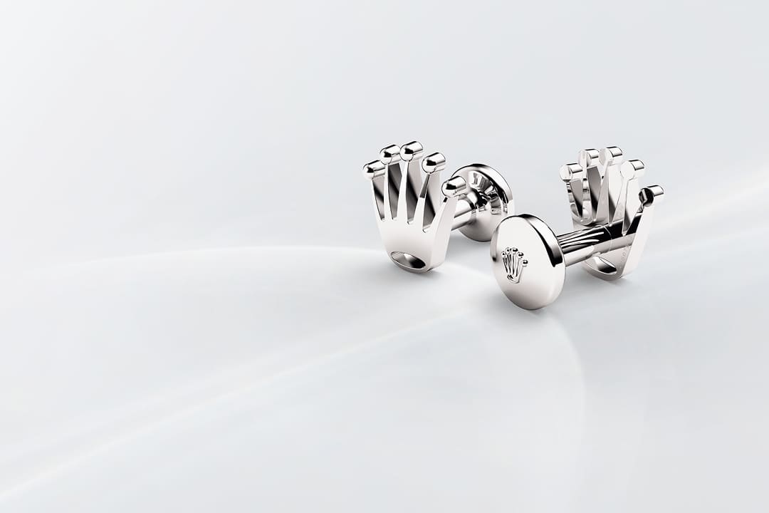 White gold ‘Crown’ cufflinks