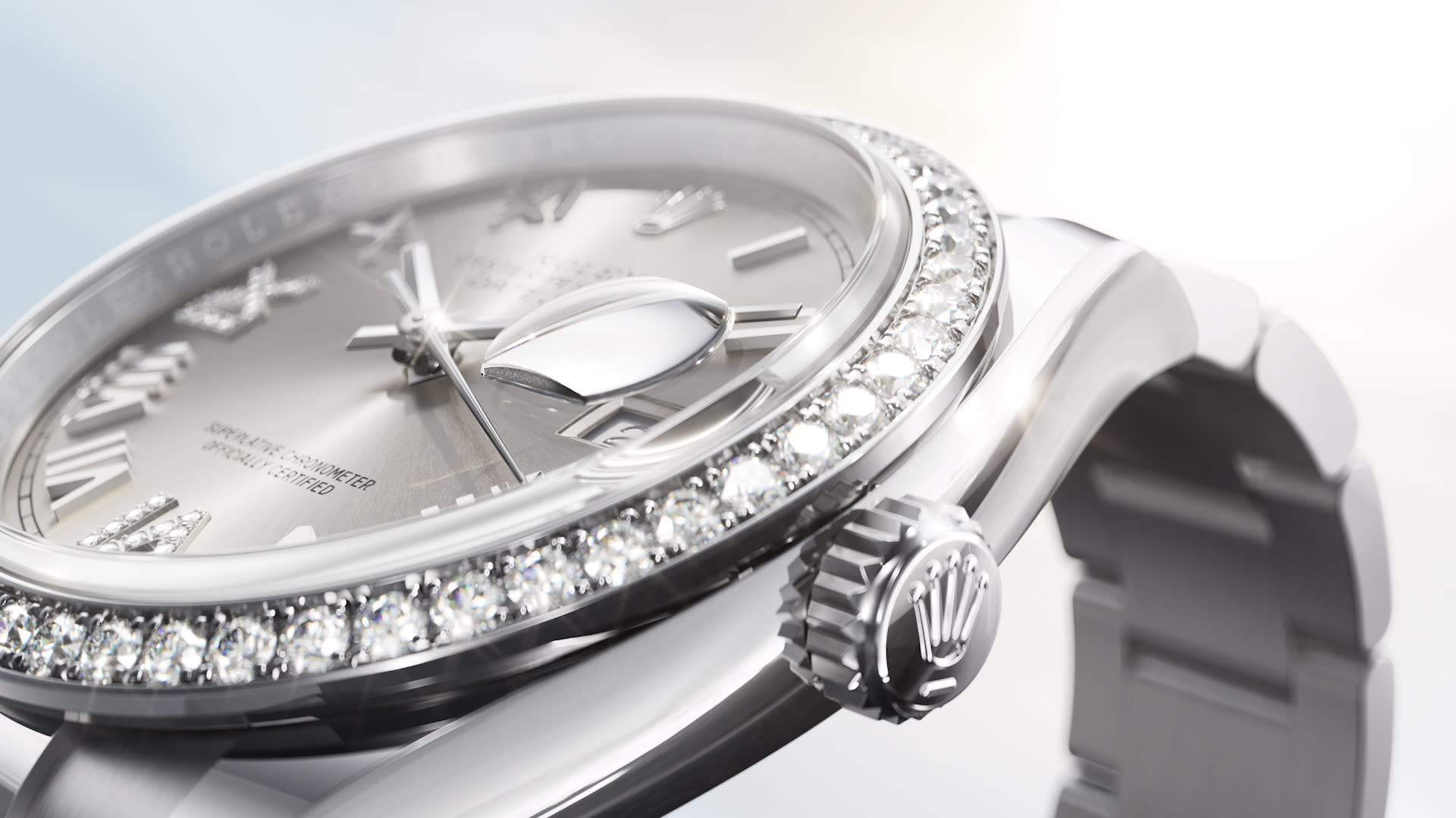 Met edelstenen bezette bezel Datejust