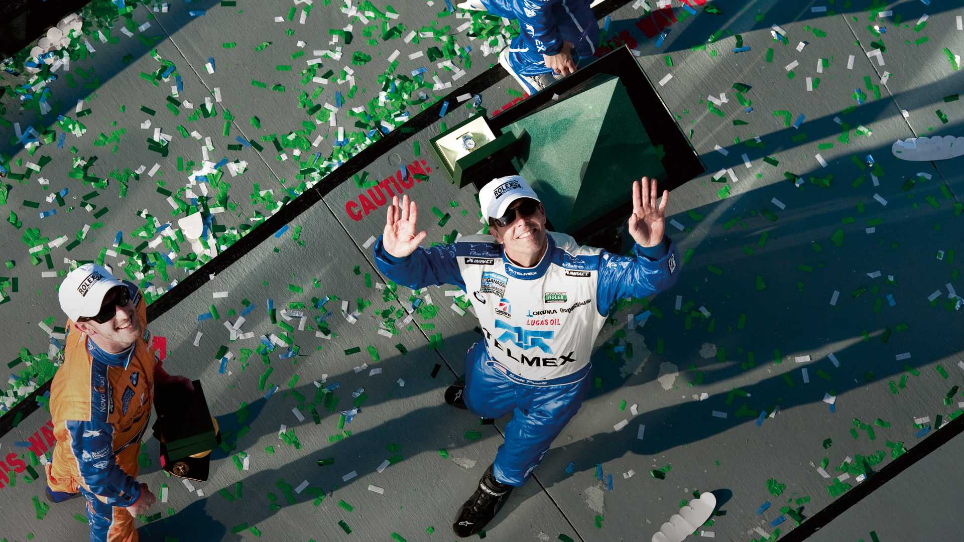 Scott Pruett on podium