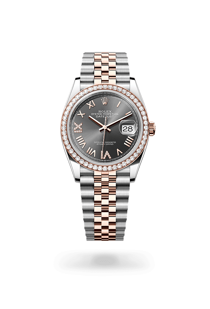 Datejust 36 - Oyster, 36 mm, Oystersteel, Everose gold and diamonds - New model