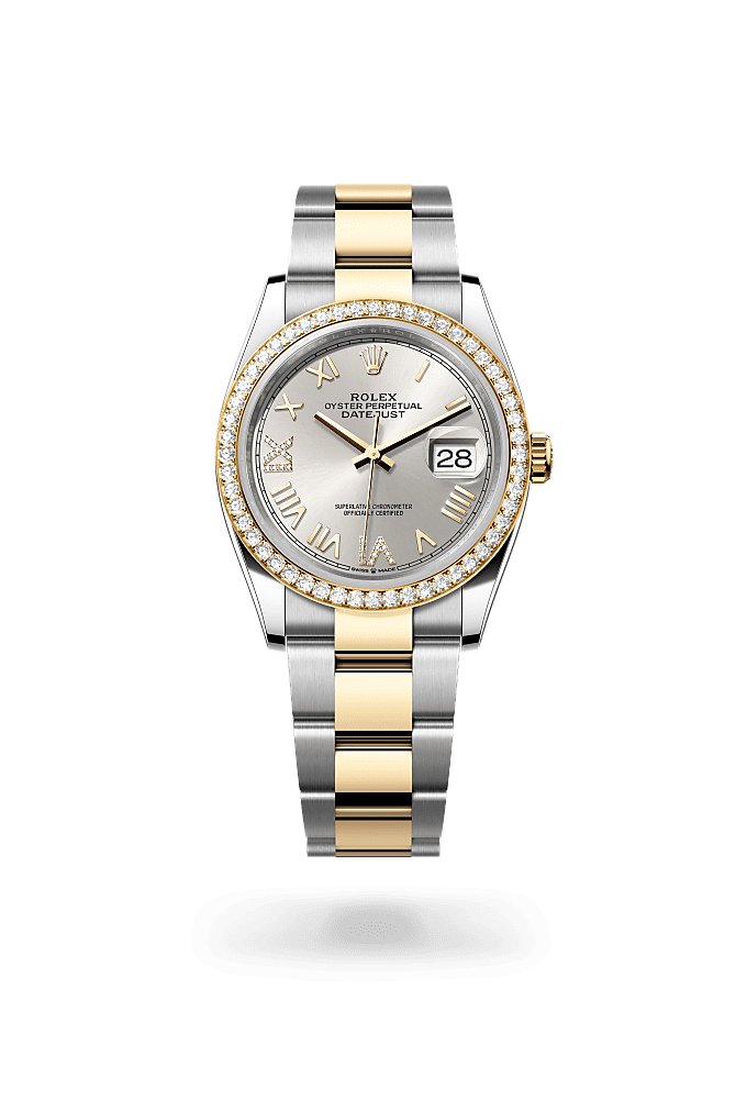 Datejust 36 - Oyster, 36 mm, Oystersteel, yellow gold and diamonds - New model