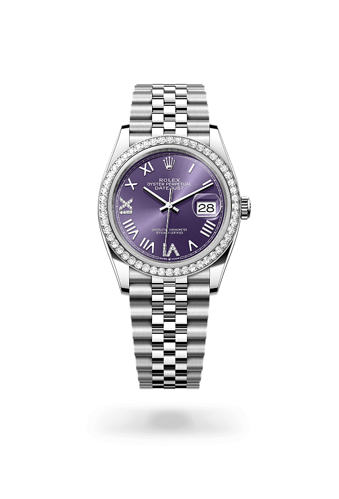 Datejust 36 - Oyster, 36 mm, Oystersteel, white gold and diamonds - New model