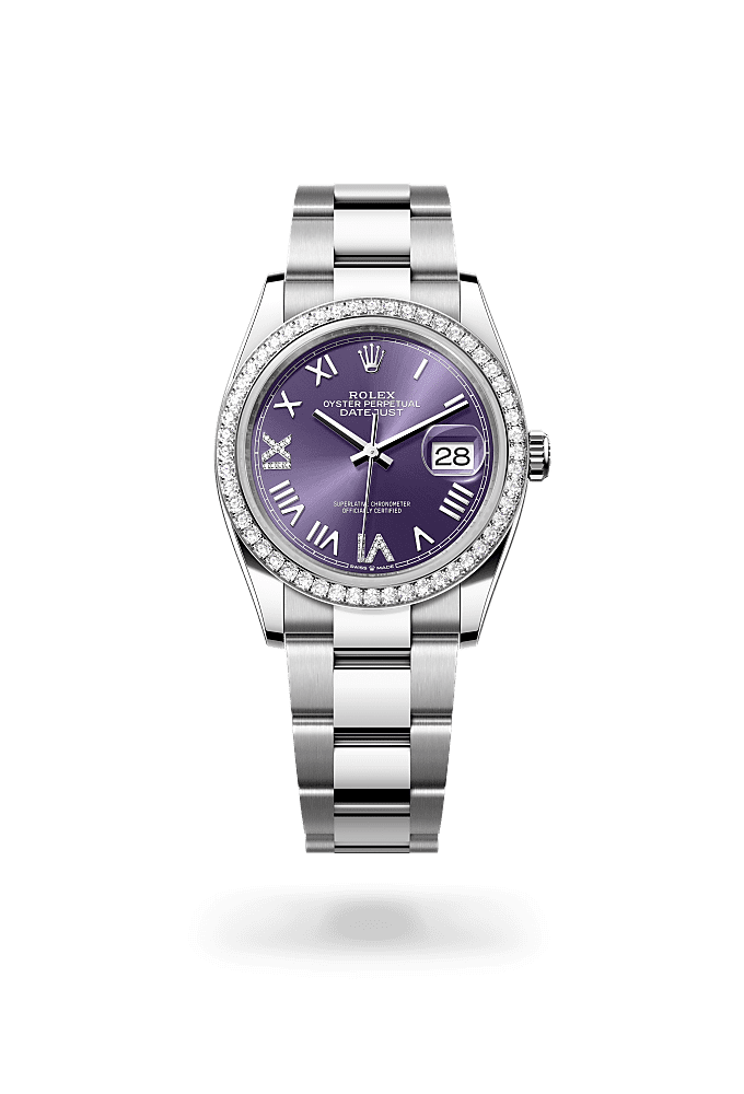 Datejust 36 - Oyster, 36 mm, Oystersteel, white gold and diamonds - New model