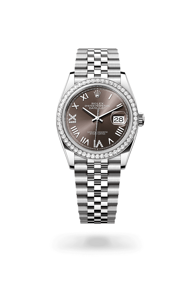 Datejust 36 - Oyster, 36 mm, Oystersteel, white gold and diamonds - New model