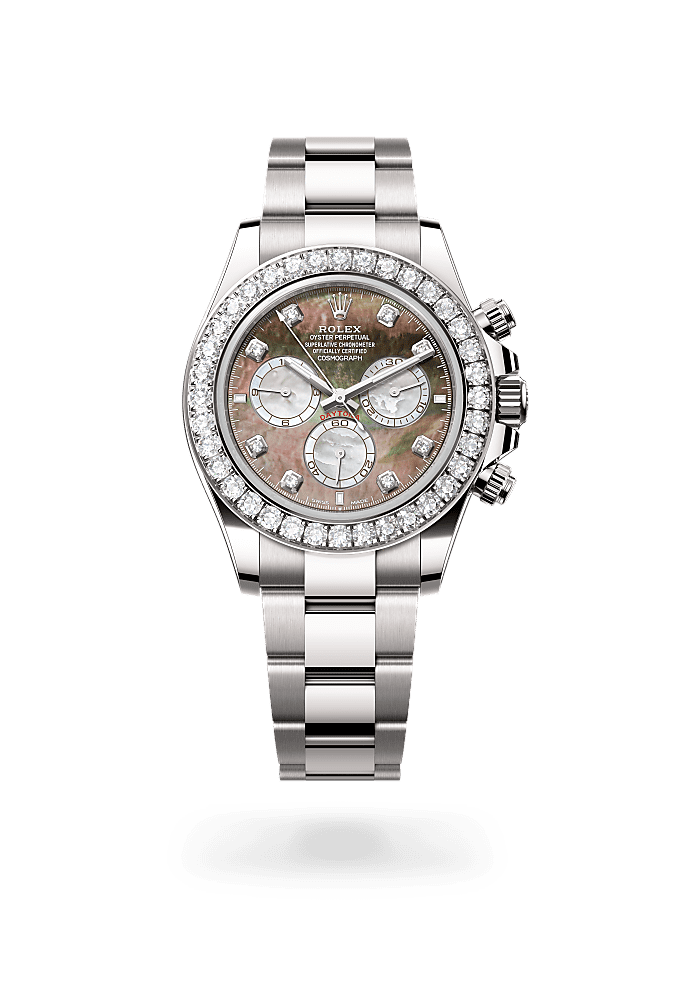Cosmograph Daytona - Oyster, 40 mm, white gold and diamonds