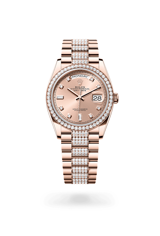 Day-Date 36 - Oyster, 36 mm, Everose gold and diamonds