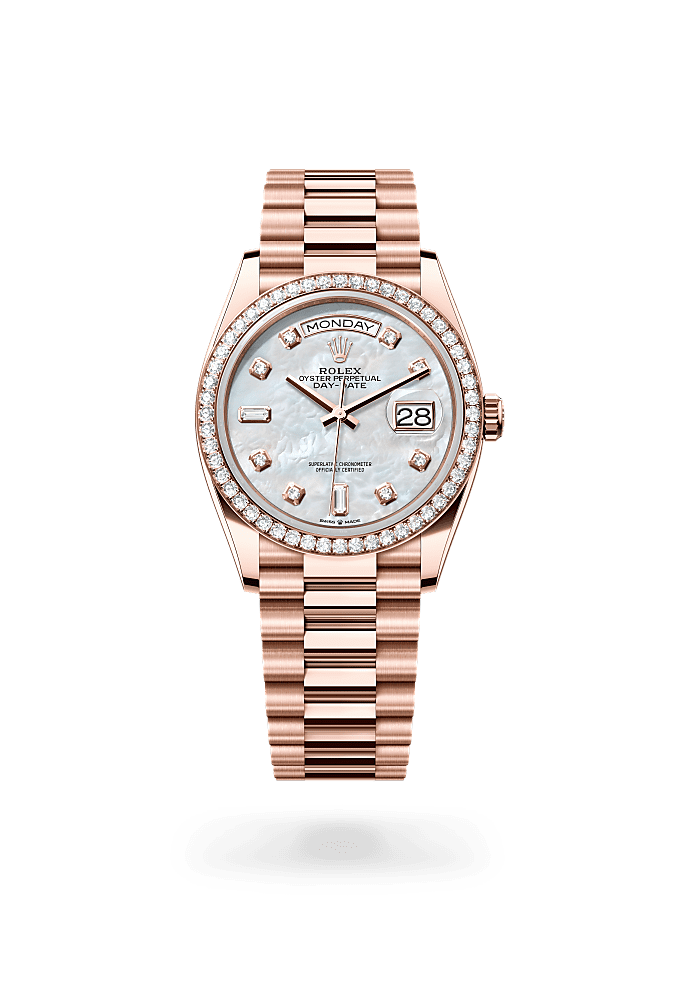 Day-Date 36 - Oyster, 36 mm, Everose gold and diamonds