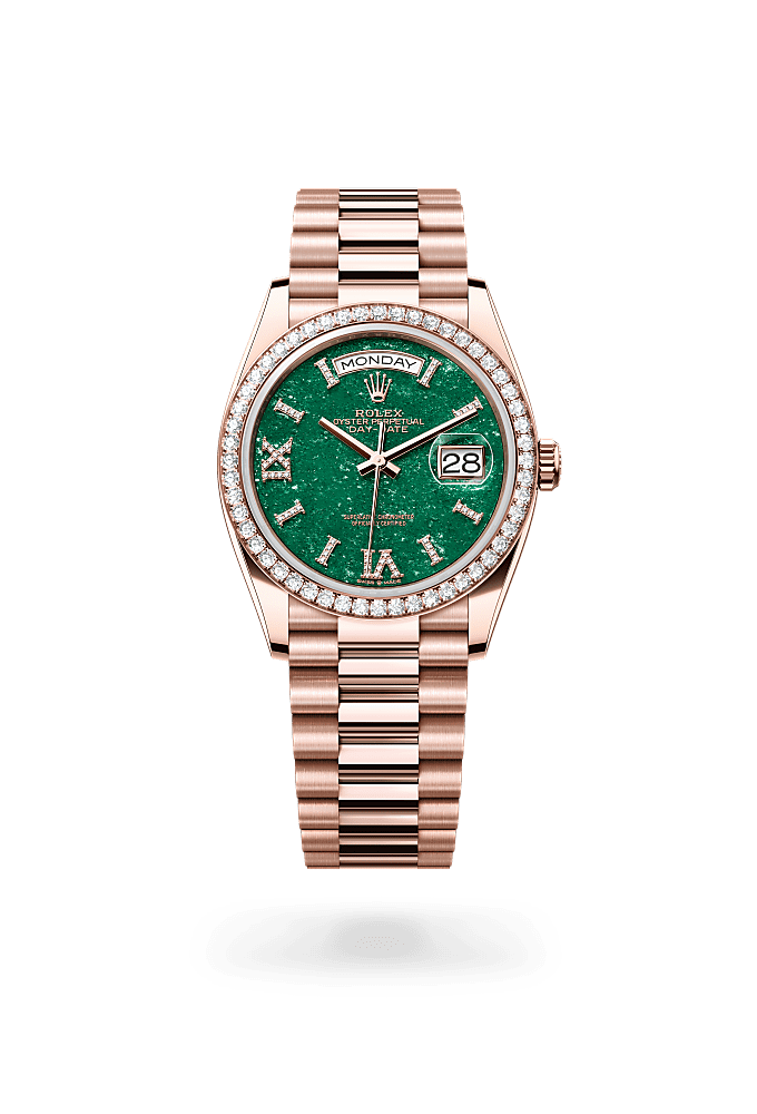 Day-Date 36 - Oyster, 36 mm, Everose gold and diamonds