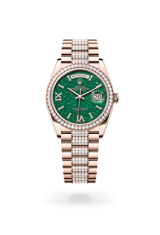 Day-Date 36 - Oyster, 36 mm, Everose gold and diamonds