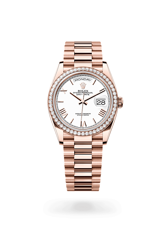 Day-Date 36 - Oyster, 36 mm, Everose gold and diamonds
