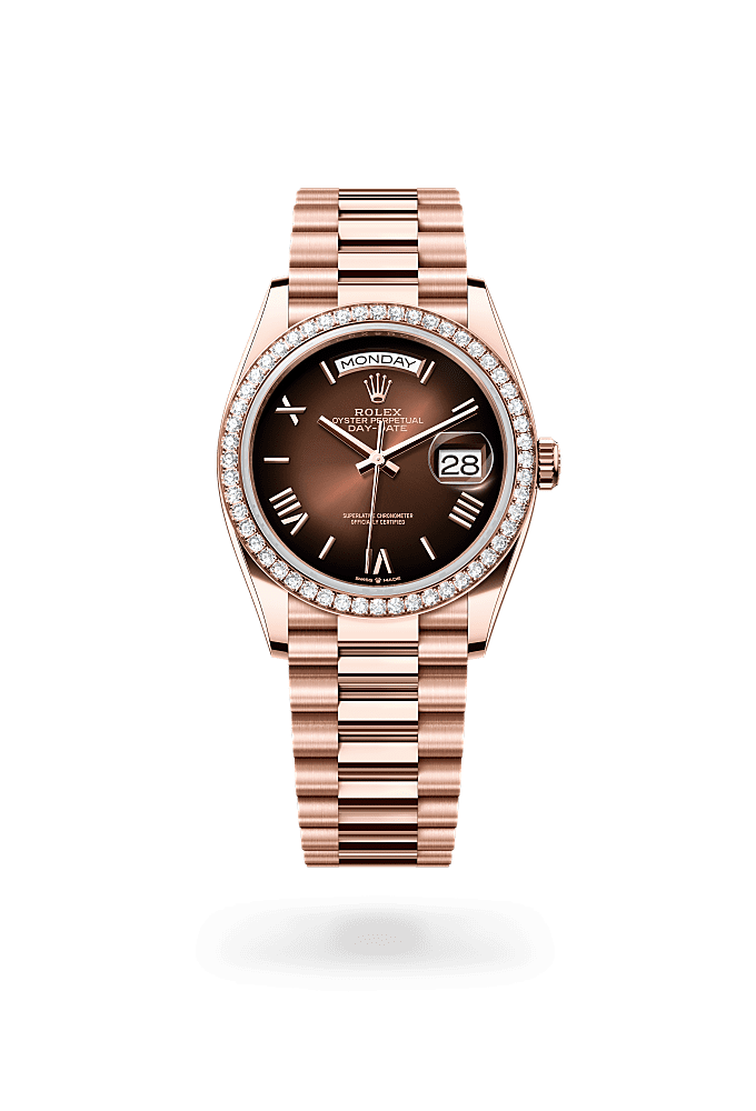 Day-Date 36 - Oyster, 36 mm, Everose gold and diamonds