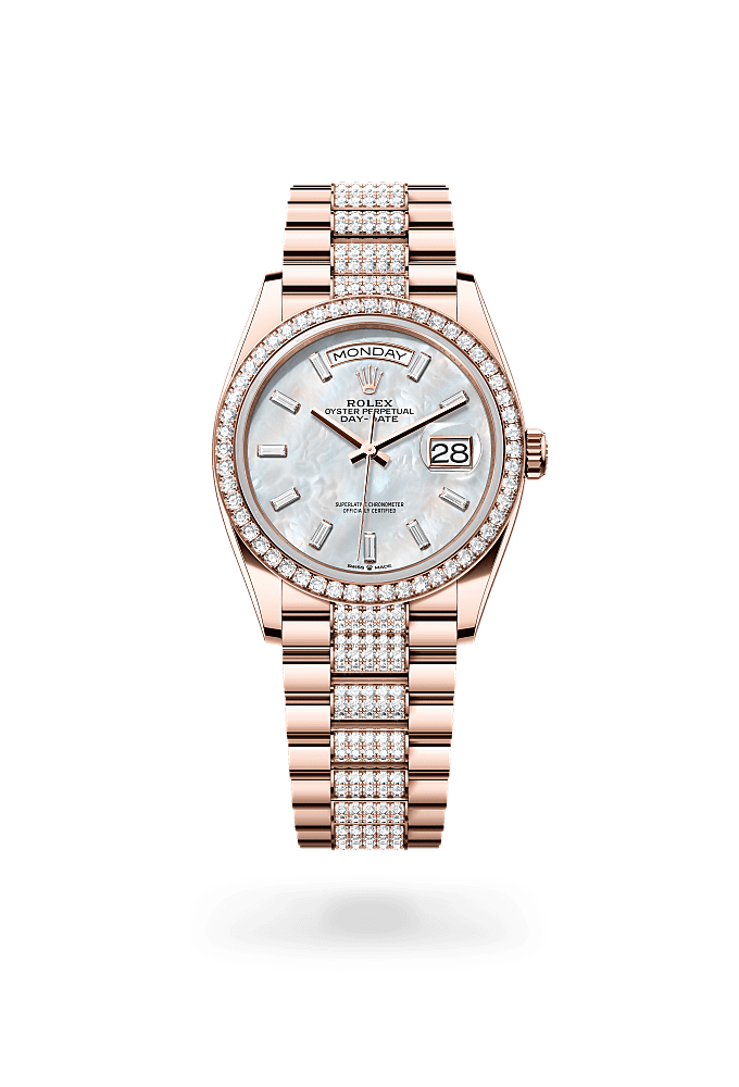 Day-Date 36 - Oyster, 36 mm, Everose gold and diamonds