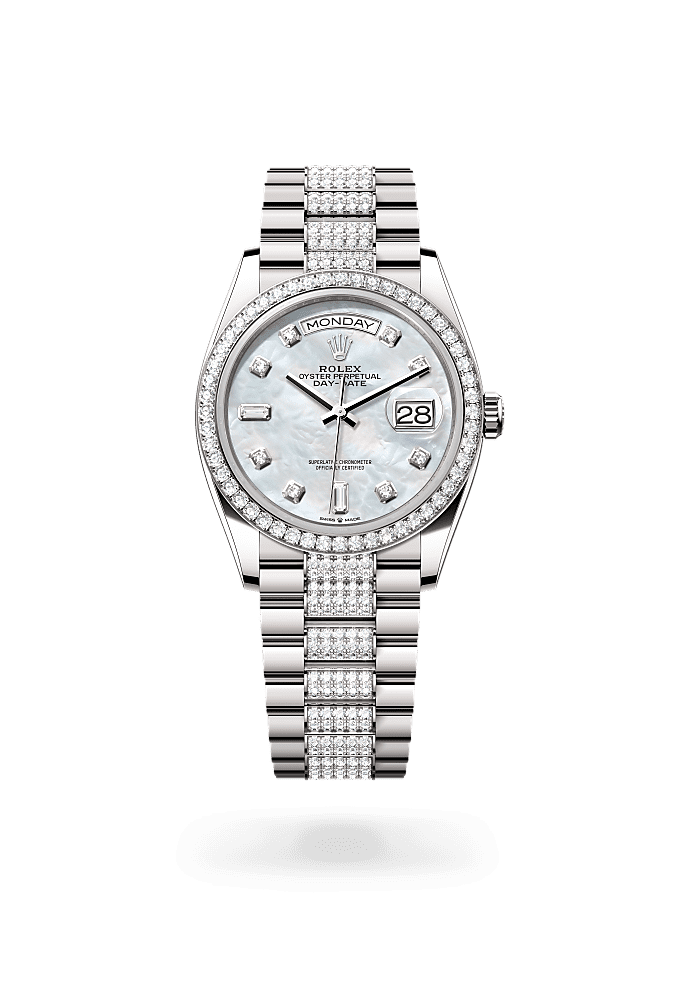 Day-Date 36 - Oyster, 36 mm, white gold and diamonds