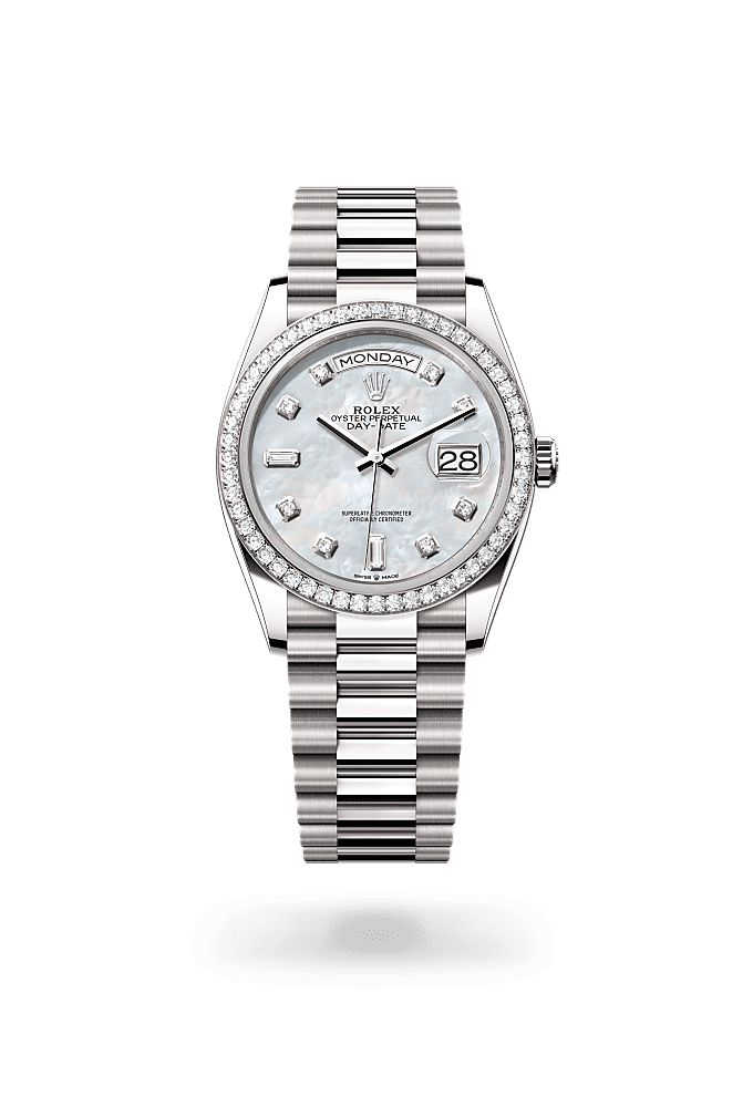 Day-Date 36 - Oyster, 36 mm, white gold and diamonds