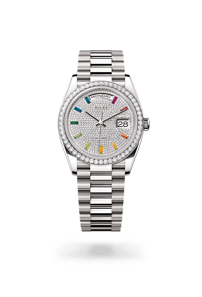 Day-Date 36 - Oyster, 36 mm, white gold and diamonds