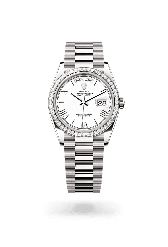 Day-Date 36 - Oyster, 36 mm, white gold and diamonds