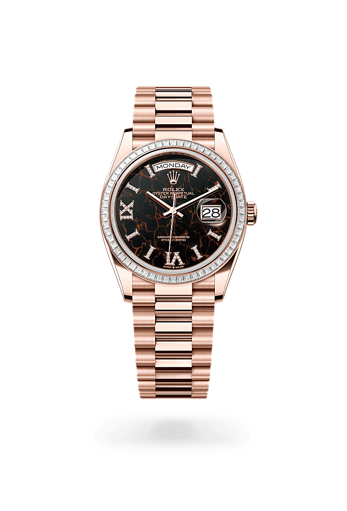 Day-Date 36 - Oyster, 36 mm, Everose gold and diamonds