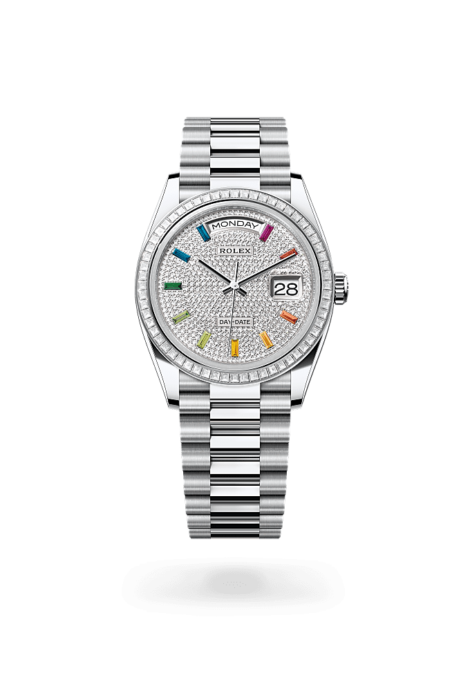 Day-Date 36 - Oyster, 36 mm, platinum and diamonds