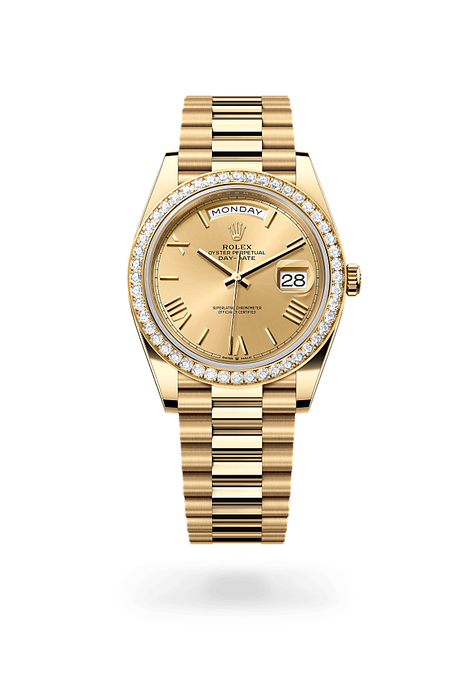 Day-Date 40 - Oyster, 40 mm, yellow gold and diamonds