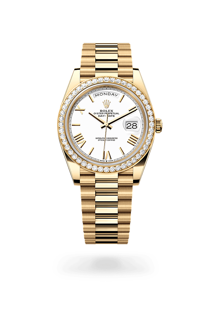 Day-Date 40 - Oyster, 40 mm, yellow gold and diamonds