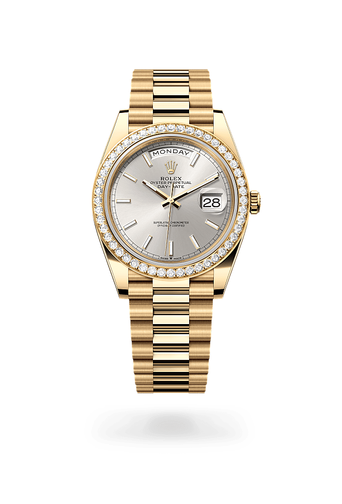 Day-Date 40 - Oyster, 40 mm, yellow gold and diamonds