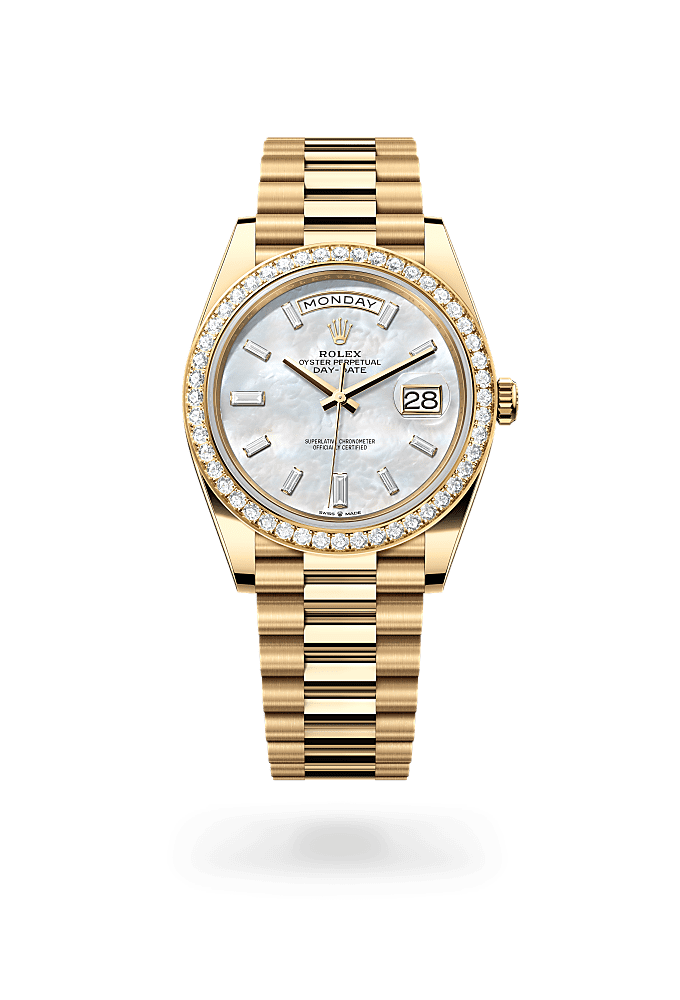 Day-Date 40 - Oyster, 40 mm, yellow gold and diamonds
