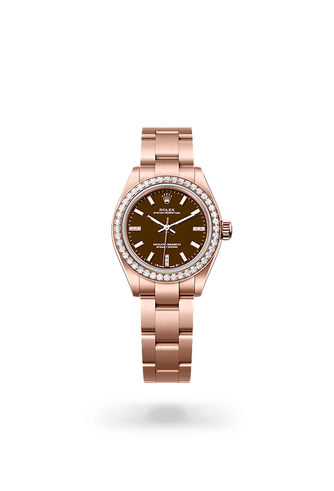 Oyster Perpetual 28 - Oyster, 28 mm, Everose gold and diamonds - New model