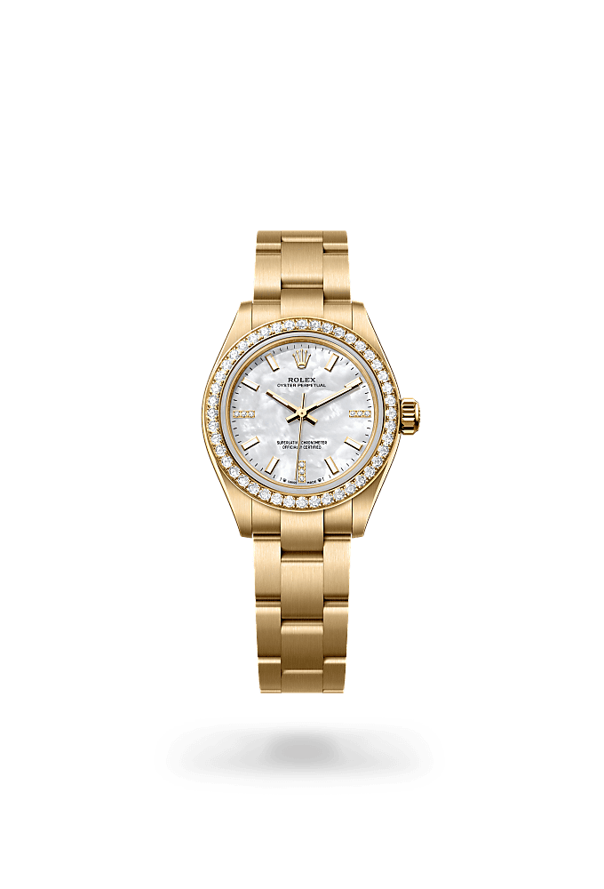 Oyster Perpetual 28 - Oyster, 28 mm, yellow gold and diamonds - New model