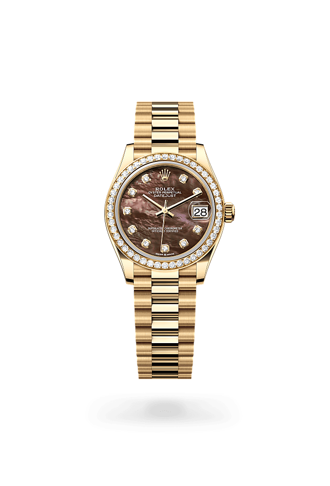 Datejust 31 - Oyster, 31 mm, yellow gold and diamonds