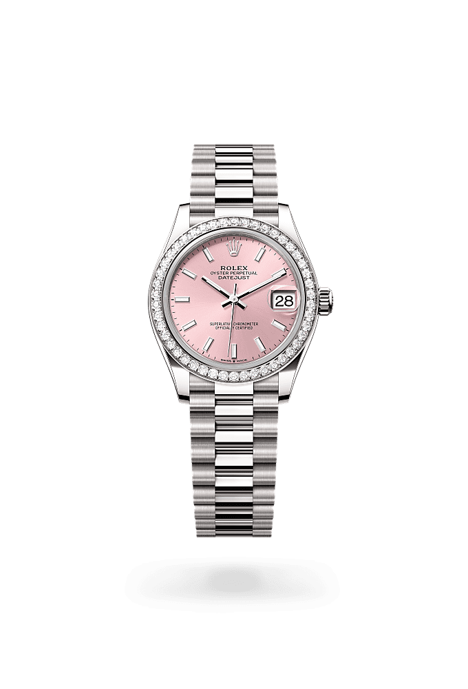 Datejust 31 - Oyster, 31 mm, white gold and diamonds