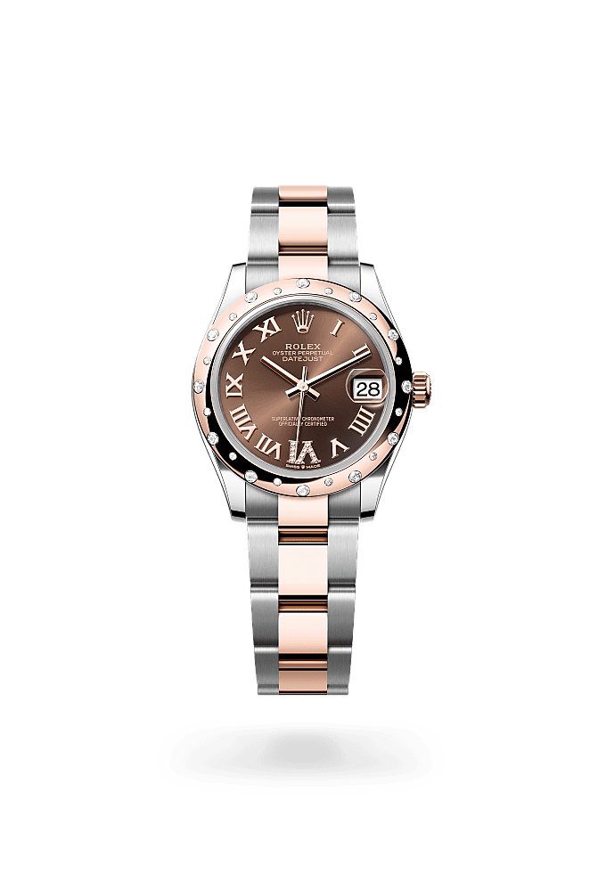 Datejust 31 - Oyster, 31 mm, Oystersteel, Everose gold and diamonds