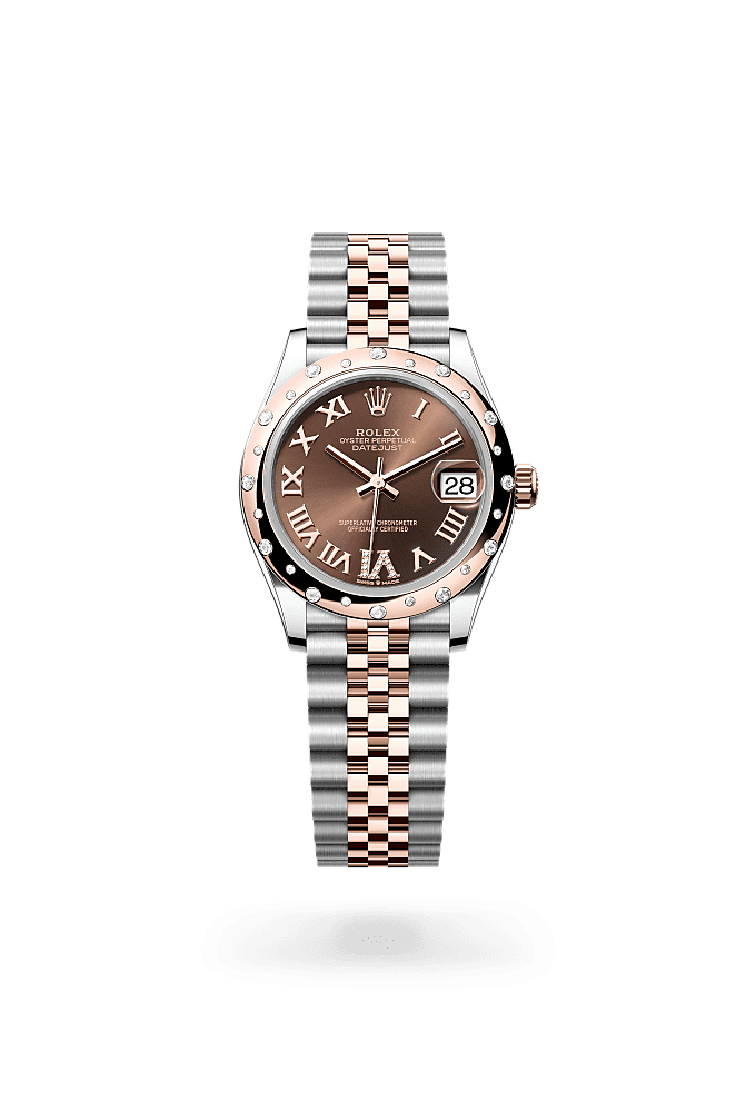 Datejust 31 - Oyster, 31 mm, Oystersteel, Everose gold and diamonds