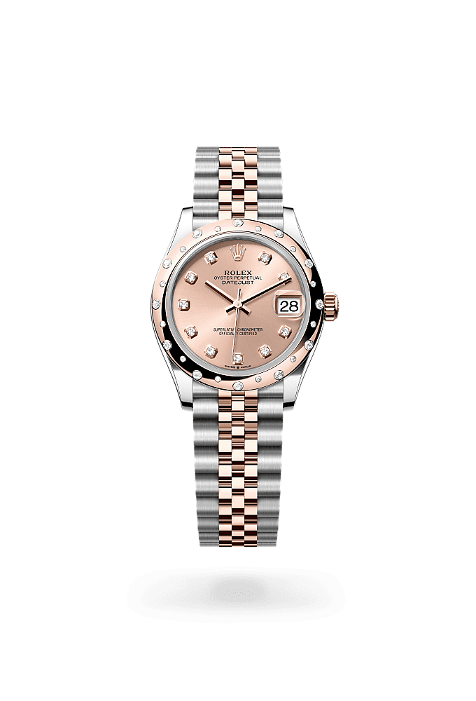 Datejust 31 - Oyster, 31 mm, Oystersteel, Everose gold and diamonds