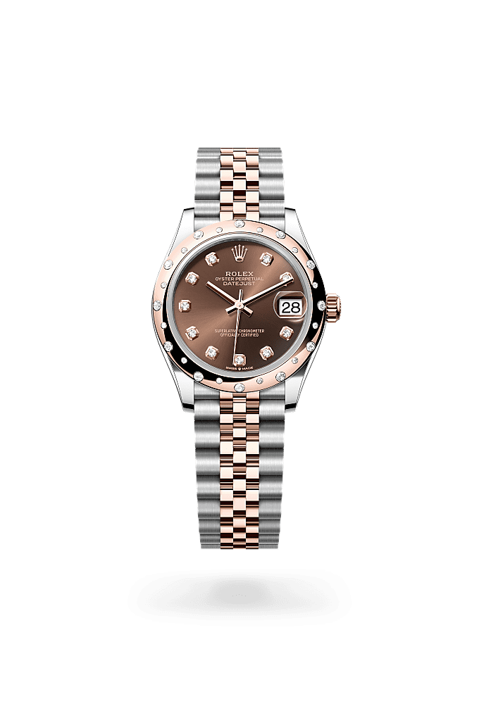 Datejust 31 - Oyster, 31 mm, Oystersteel, Everose gold and diamonds