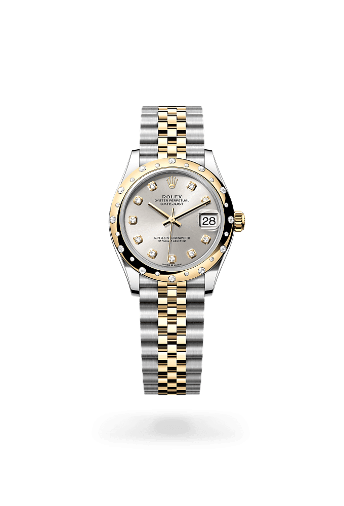 Datejust 31 - Oyster, 31 mm, Oystersteel, yellow gold and diamonds