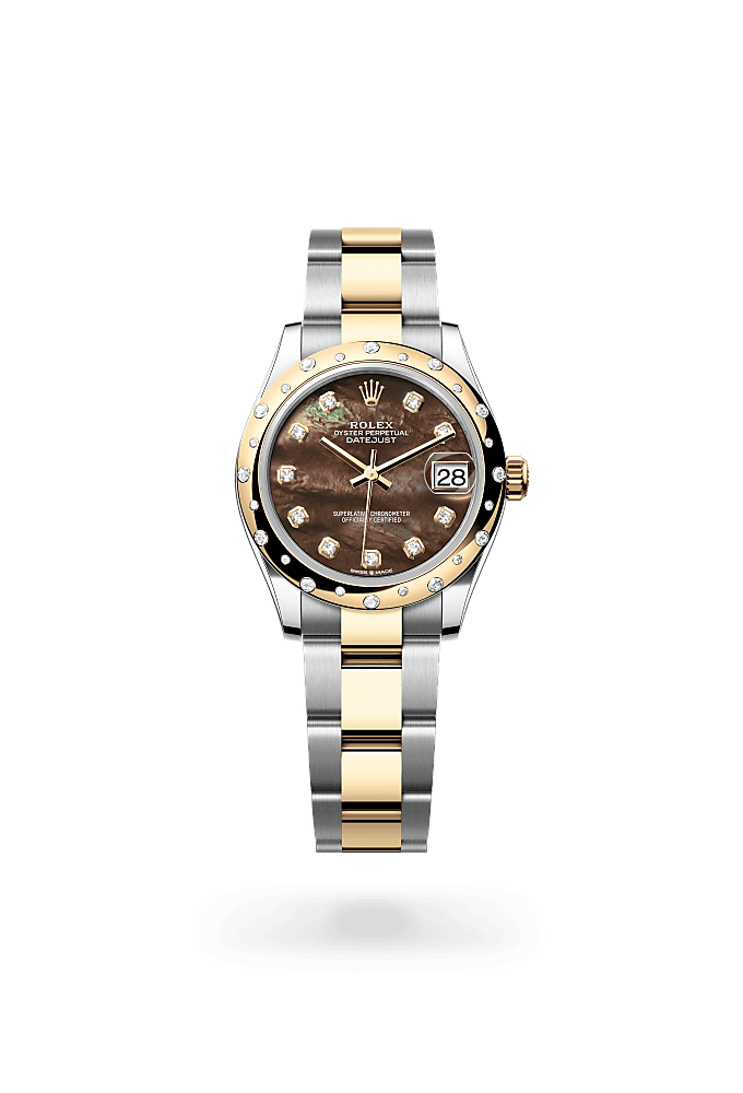 Datejust 31 - Oyster, 31 mm, Oystersteel, yellow gold and diamonds