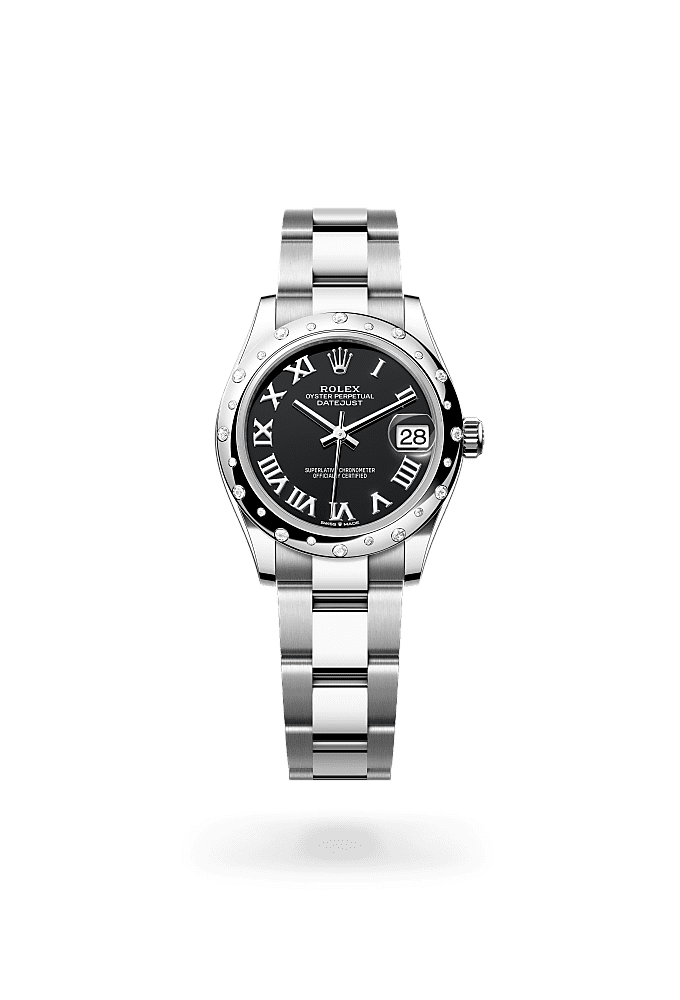 Datejust 31 - Oyster, 31 mm, Oystersteel, white gold and diamonds