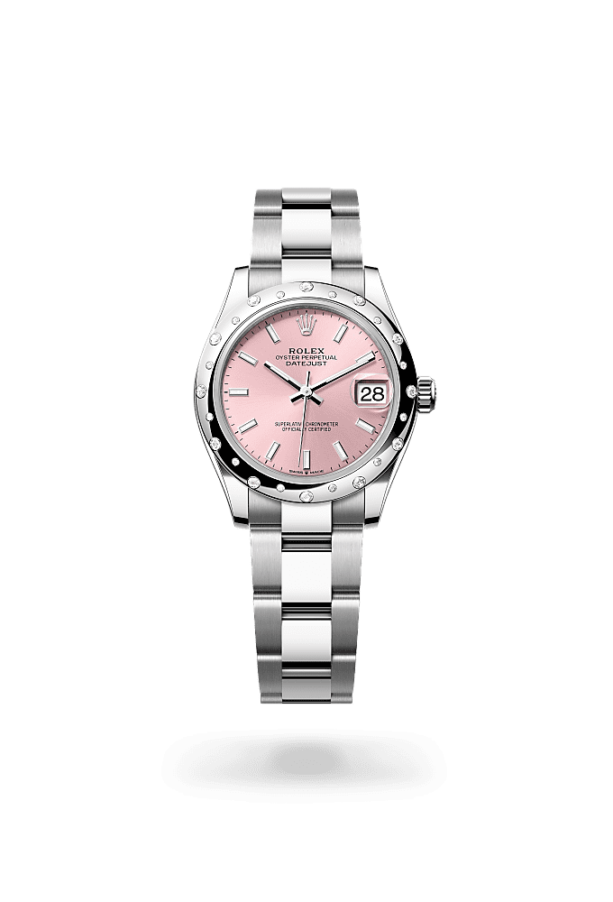 Datejust 31 - Oyster, 31 mm, Oystersteel, white gold and diamonds