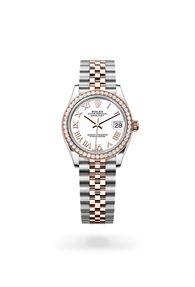 Datejust 31 - Oyster, 31 mm, Oystersteel, Everose gold and diamonds