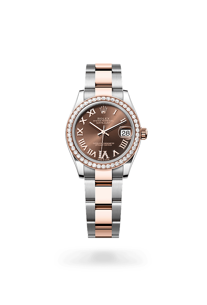 Datejust 31 - Oyster, 31 mm, Oystersteel, Everose gold and diamonds