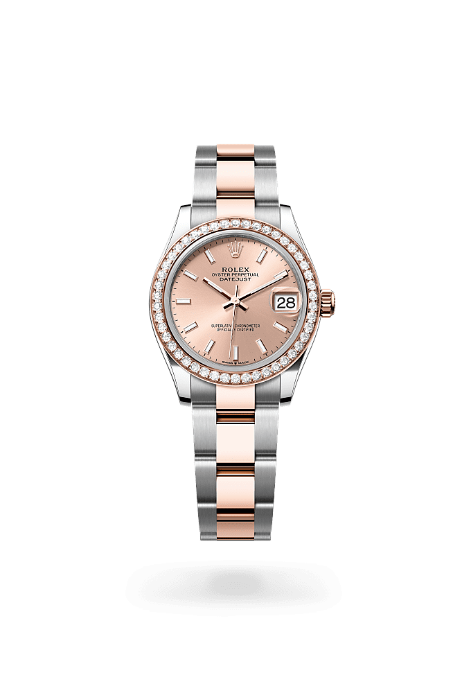 Datejust 31 - Oyster, 31 mm, Oystersteel, Everose gold and diamonds