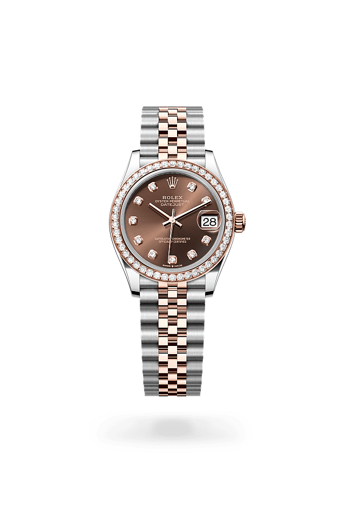 Datejust 31 - Oyster, 31 mm, Oystersteel, Everose gold and diamonds