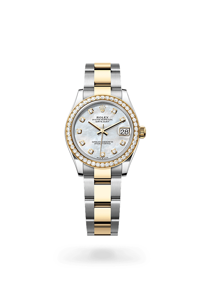 Datejust 31 - Oyster, 31 mm, Oystersteel, yellow gold and diamonds