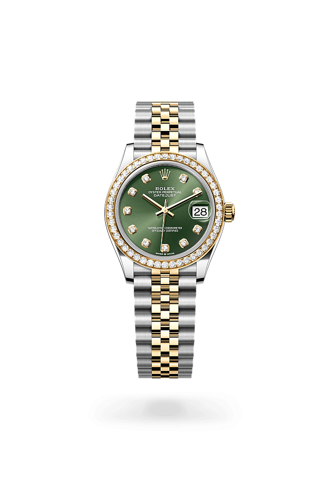 Datejust 31 - Oyster, 31 mm, Oystersteel, yellow gold and diamonds