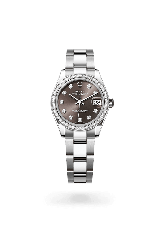 Datejust 31 - Oyster, 31 mm, Oystersteel, white gold and diamonds