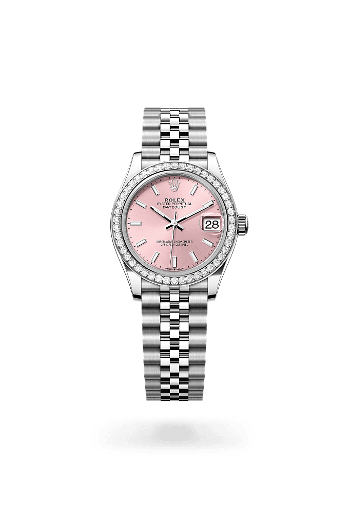 Datejust 31 - Oyster, 31 mm, Oystersteel, white gold and diamonds