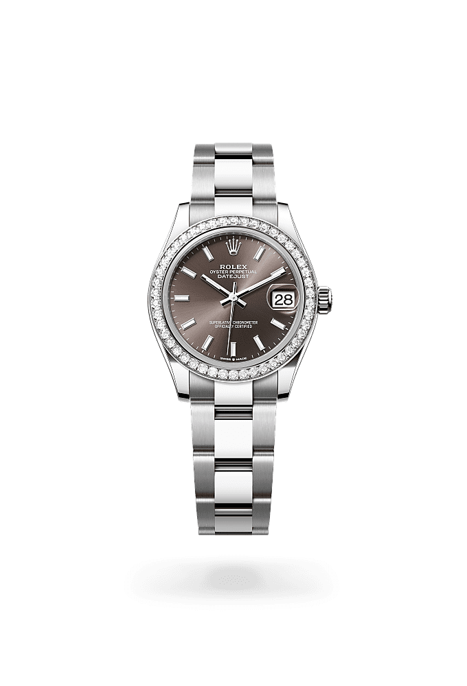 Datejust 31 - Oyster, 31 mm, Oystersteel, white gold and diamonds
