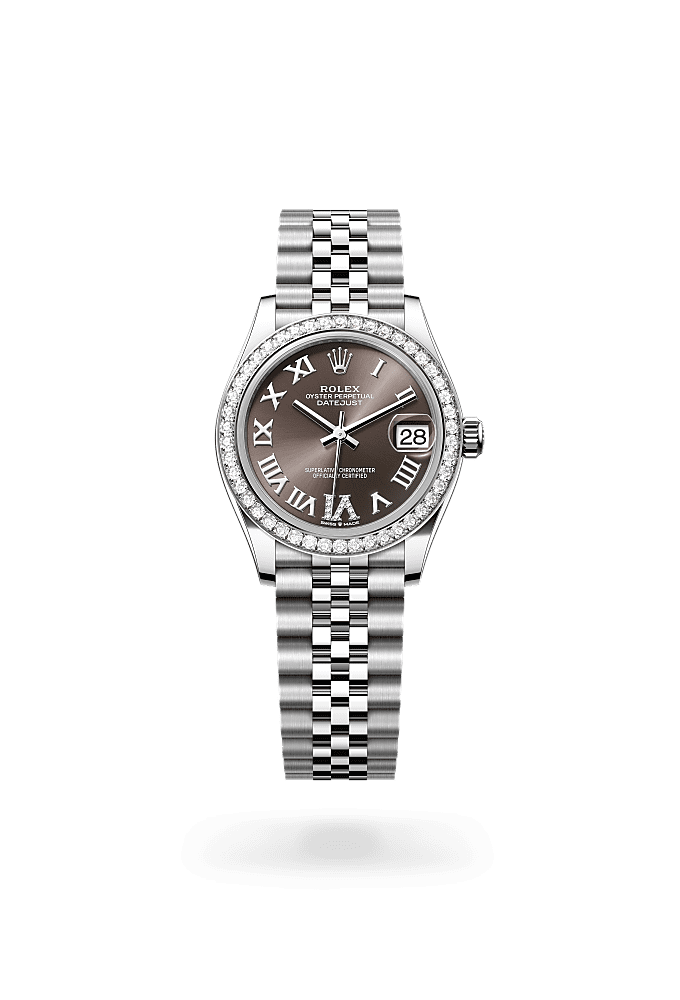 Datejust 31 - Oyster, 31 mm, Oystersteel, white gold and diamonds